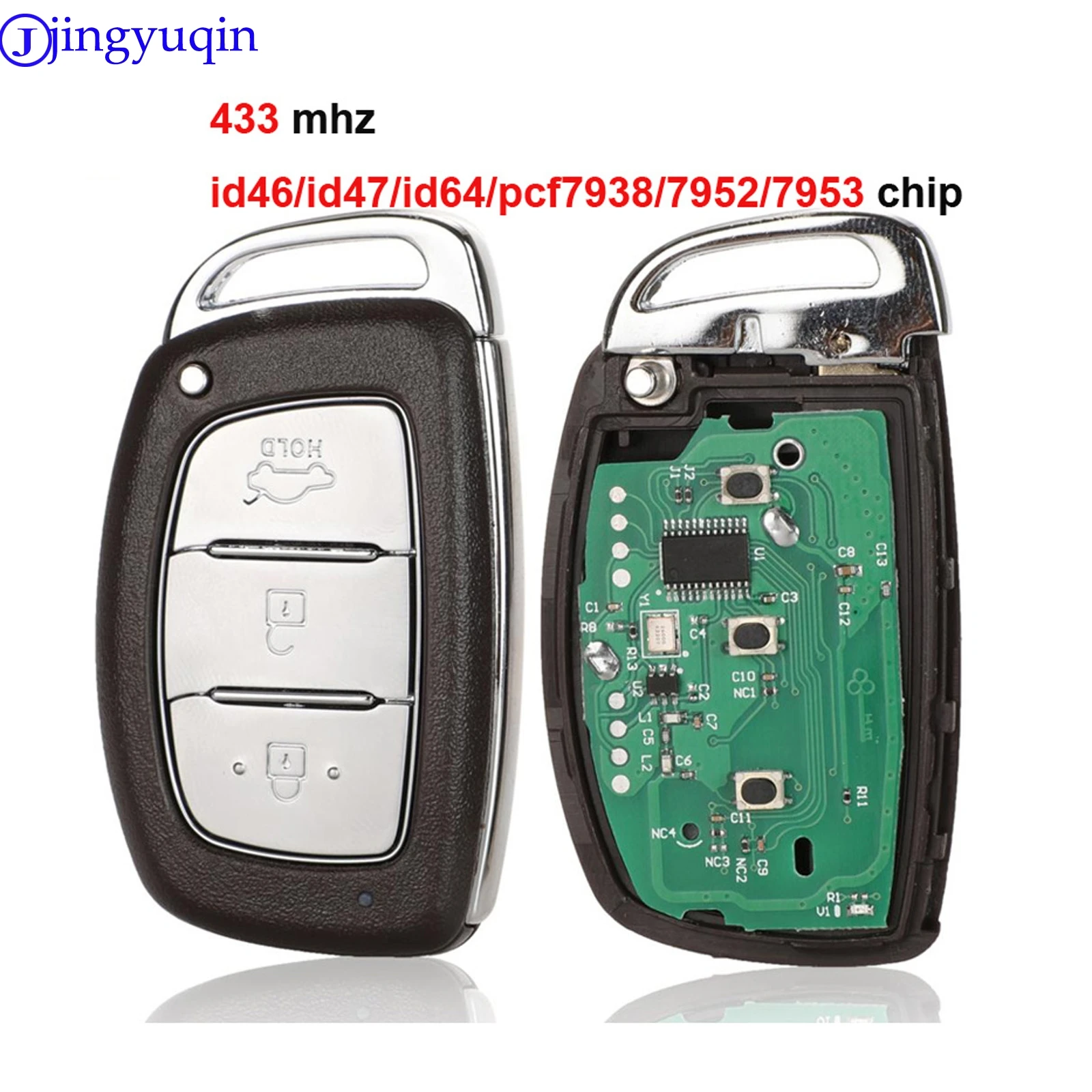 JINGYUQIN 3B REMOTE CAR KEY FOB FOR HYUNDAI IX35 RENA MISTRA ELANTRA 2015 433MHZ ID46 PCF7952 PCF7953 CHIP PCF7938 ID47 ID64