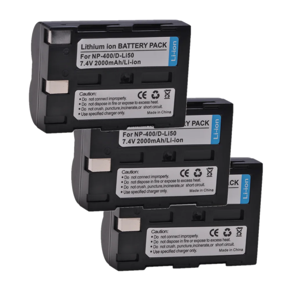 2 x Camera Li-Ion Battery 2000 mAh for Pentax K-10D K-20D K-100D K-110D Konica Minolta a Sweet Digital a-5 a-7 a5 a7 Digital DiMAGE A2 A-2 Dynax 5D 7D 5-D 7-D Maxxum