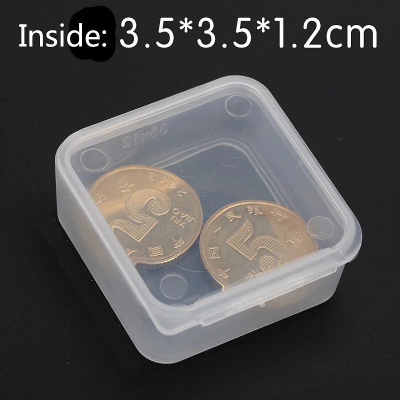 

Free Shipping Transparent Plastic Small square Boxes Packaging Storage Box With Lid Small Products Accessories Finishing Box