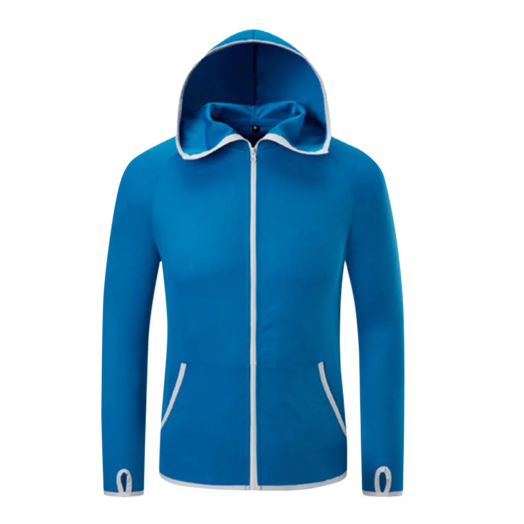 Мужские спортивные пальто Chamsgend, водонепроницаемая быстросохнущая Солнцезащитная одежда для улицы, дышащий ультра-тонкий рыболовный костюм - Цвет: Blue