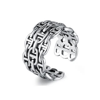 

Original retro do old plain silver adjustable ring tideway gridding ring punk hip hop men and women neutral jewelry rings