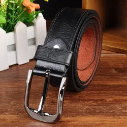 Men PU Leather Belt Alloy Retro Pin Buckle Fashion Luxury Designer Smooth Belts For Male The New Unisex Business Jeans Waistband
