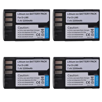 

4X 2200mAH D-Li90 D Li90 DLi90 Rechargeable Camera Li-ion Battery for Pentax K-5 II K-5 IIS K-01 K-7 K-5 K-3 K-3 II 645D 645Z Z1