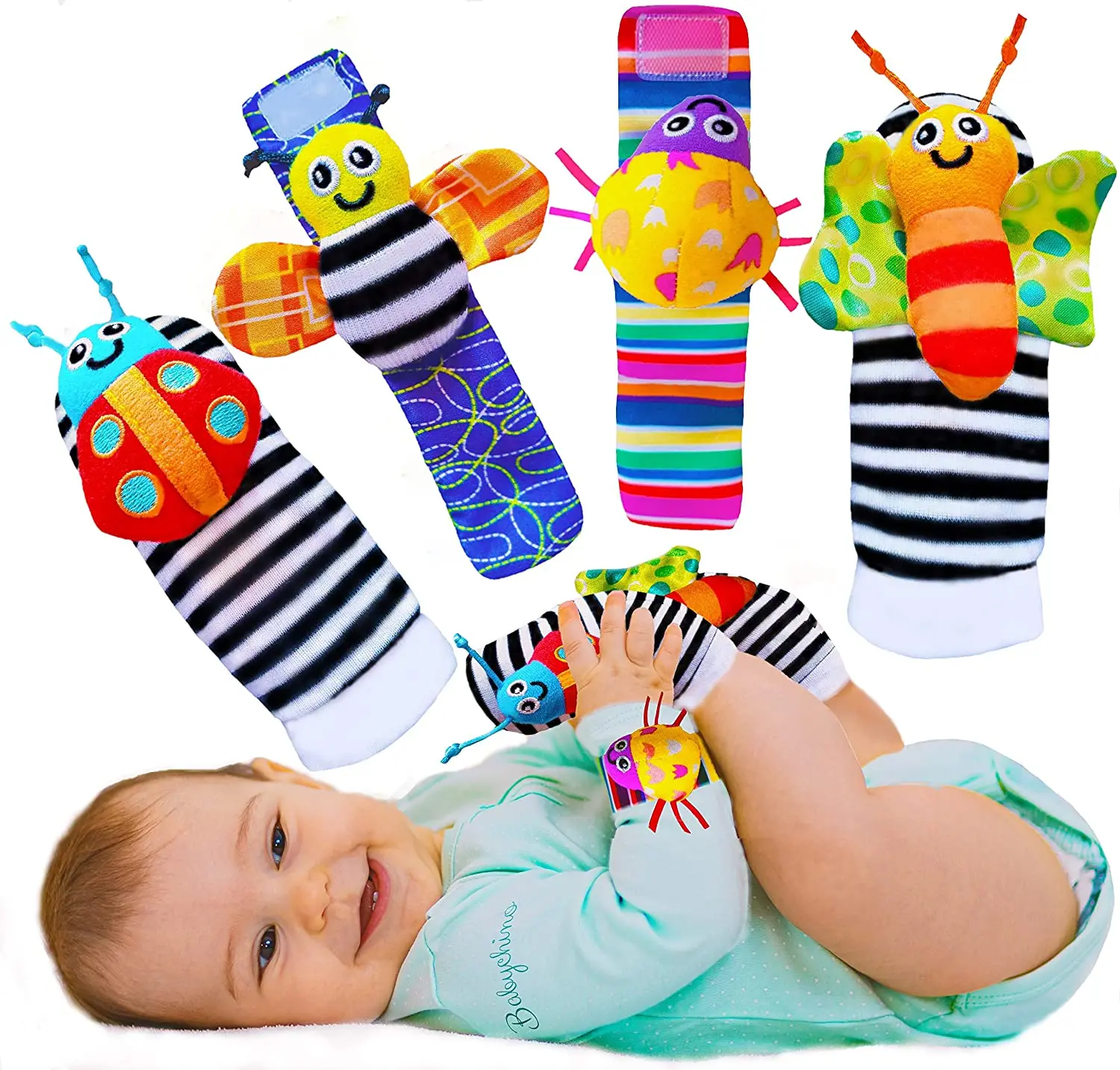 

Foot Finders & Wrist Rattles for Infants Developmental Texture Toys for Babies Infant Toy Socks