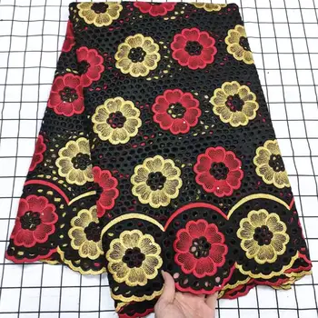 

African guipure cotton lace fabric with stones Excellent Classic 2020 Nigerian swiss voile lace for occasional clothes 5 yards