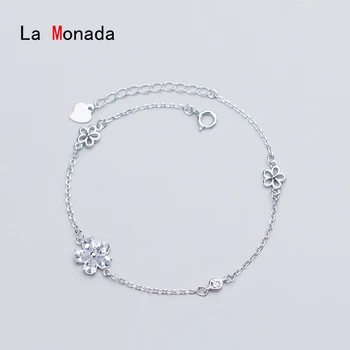 

La Monada 925 Sterling Silver Bracelets For Women Ladies Designer Silver Bracelet 925 Women Femme Flower Womens Accessoires