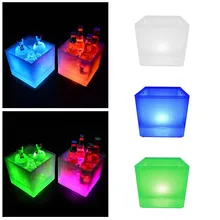 Fashion Double-Layer Champagne Ice Bucket Champagne Light Ice Bucket Square Led Light Ice Bucket Double Ice Bucket Convenient