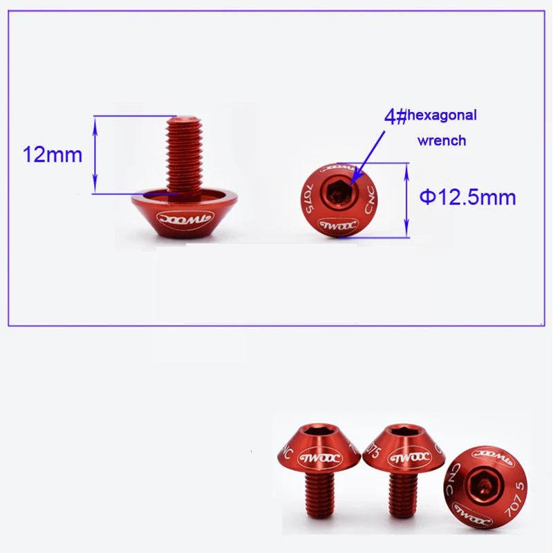 Винт велосипедный mгорный велосипед аксессуары M5* 12 флягодержатель винт алюминиевый сплав аксессуары для езды