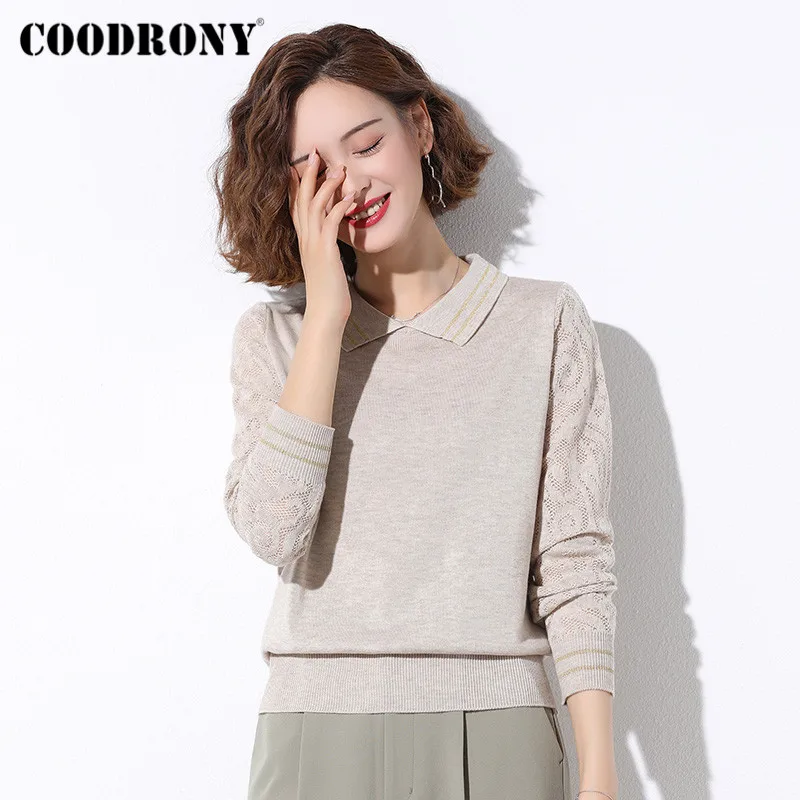 COODRONY Brand Office Elegant Style Pullovers Slim