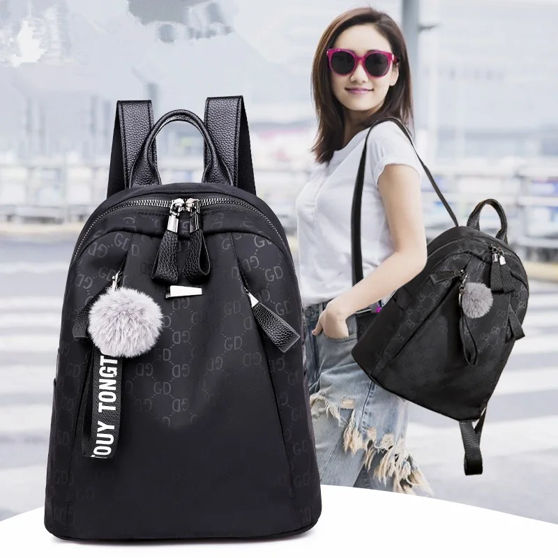 Рюкзак с перекрестной каймой, Женская ткань Оксфорд, корейский стиль, стиль, универсальный рюкзак с принтом, модная повседневная школьная сумка