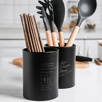 

Stainless Steel Chopsticks Jar Scandinavian Kitchen Tableware Organizer Can Cooking Tools Storage Box Table Utensils Drain Jar