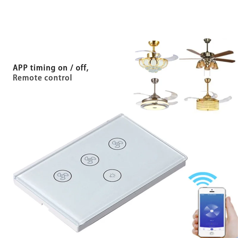 

MEKISS smart fan switch WIFI connection APP control compatible with Alexa and Google Assistant voice control US standard switch