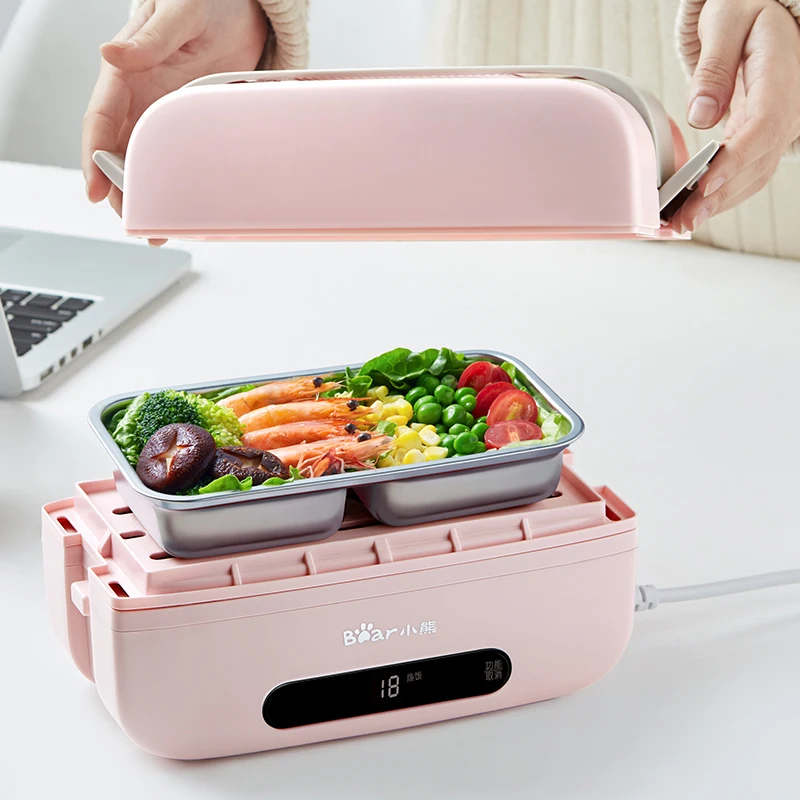 1.0L Wireless Electric Lunch Box Water-free Heating Food Container Portable  Food Warmer Stainless Steel Liner Bento Box 2200mAh - AliExpress