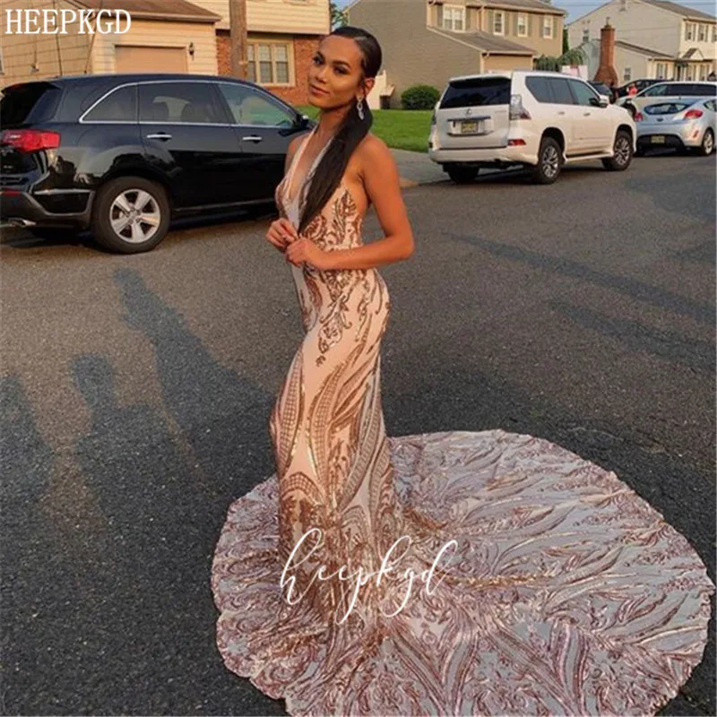 prom dress with rose train