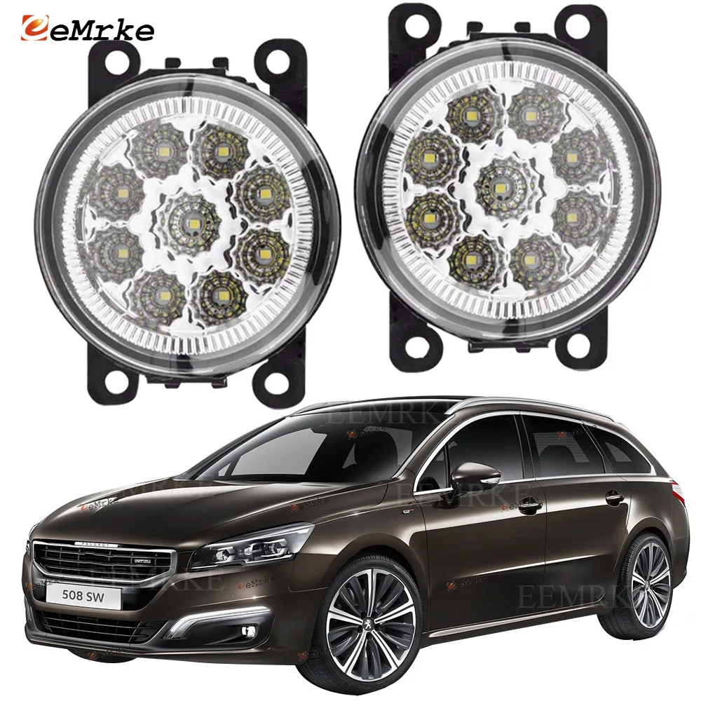 Eemrke Car-Styling Per Peugeot 508 1St Lifting 8D / 508 Sw 2015 2016 2017 2018 9 Pezzi Fendinebbia A Led H11 12V Fendinebbia