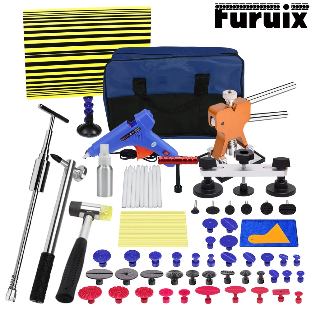 Fruxin Car Body Paintless Repair Removal Tools Automotive Door Ding Dent Silde Hammer Glue Gun Repair Kits for Car Hail Damage