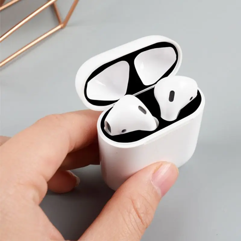 2 пары модная Пылезащитная Защитная Наклейка защитная пленка для AirPods 1/2 зарядная коробка