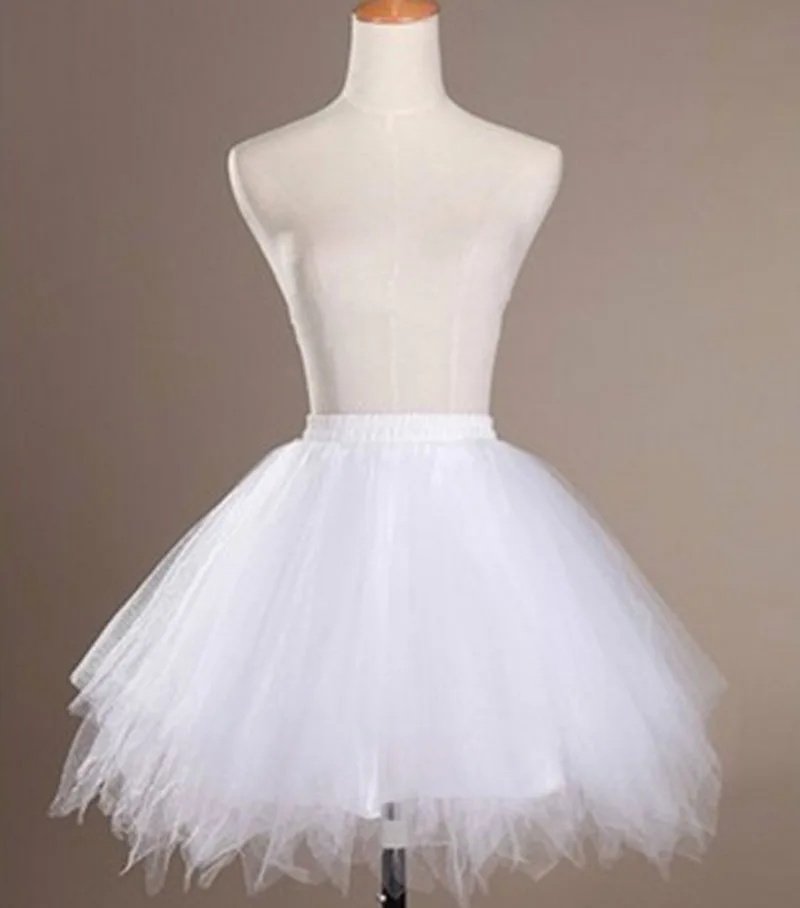 White Лолита Юбки; Джинсовая юбка для девочек женские короткий подъюбник кринолин свадебные Peticoat Pettycoat - Цвет: White