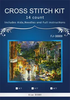 

new Embroidery Counted Cross Stitch Kits Needlework - Crafts 14 ct DMC DIY Arts Handmade Decor -Oil painting street