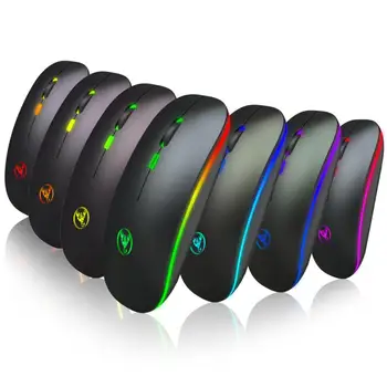 

T18 Wireless Mouse RGB Bluetooth 5.1 Mouse Computer Mouse Ergonomic Silent Mause Rechargeable Luminous Optical Mice PC Laptop
