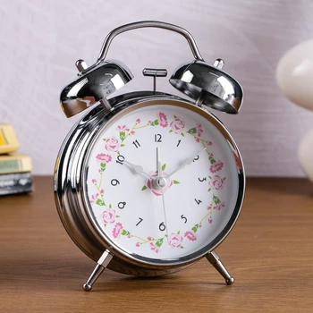 

Alarm clock d = 11.5cm, chrome, on the dial of Mini Roses 906609