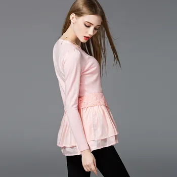 

Spring Chiffon Pink Lace Knitted Cardigan Women Sueter Mujer Invierno 2020 Long Sleeved Sweater Oversized Knitwear D5320231