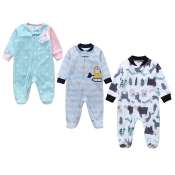 

bunvel Newborn Baby Girls Boys Clothes Autumn Winter Dotting Animal Pattern Long Sleeve One-Pieces Rompers Infant Costume