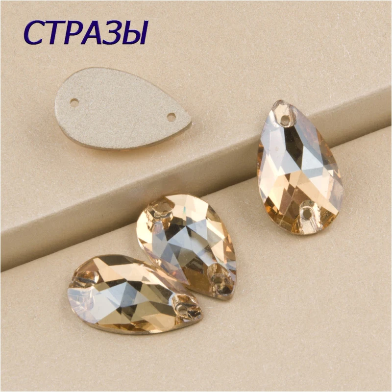 

CTPA3bI 3230 Drop All Sizes Golden Shadow Sew On Crystals Flat Back Gold Stones Glass Beads For Handicraft Accessories