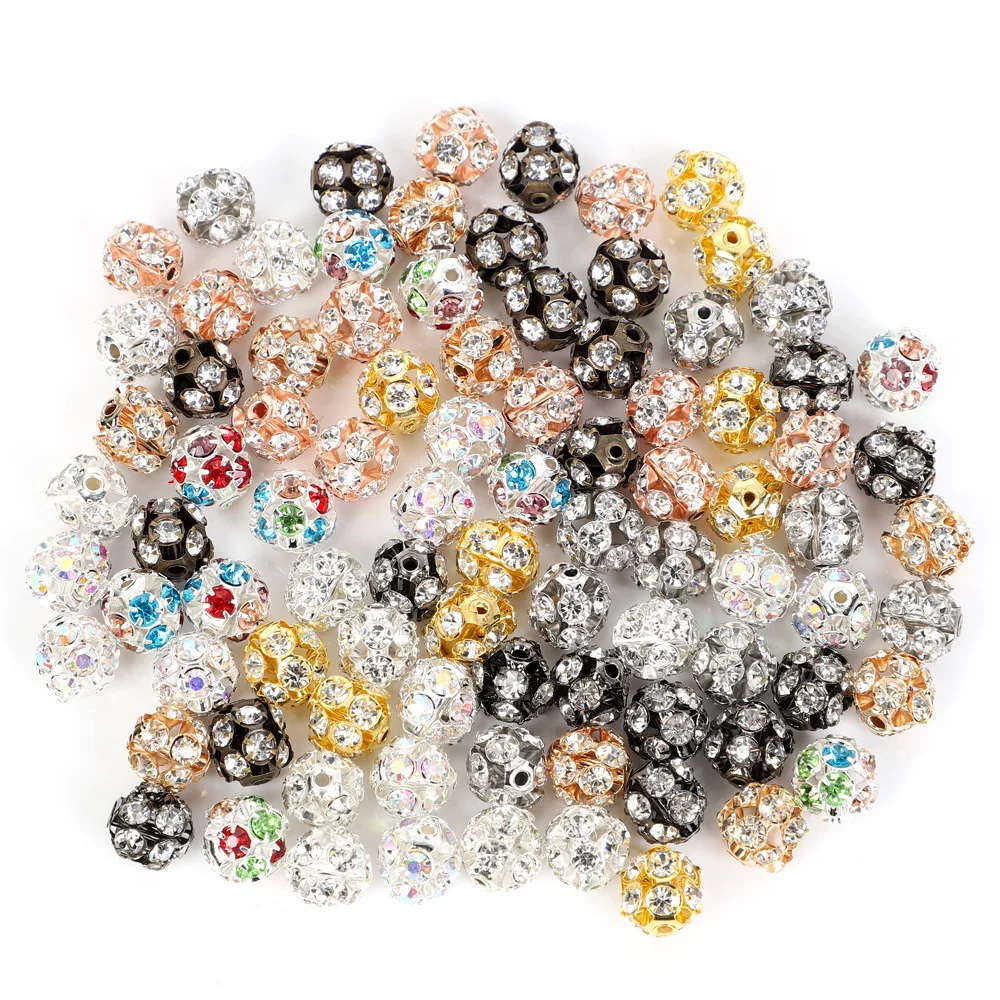 20Pcs Mixed Color Round Rhinestone Rondelles Crystal Balls Beads 6/8mm Spacer Beads For Jewelry Making DIY Bracelets Accessories crystal beads loose stone beads spacer beads ball beads crystal glass beads loose beads stone beads beads for jewelry making