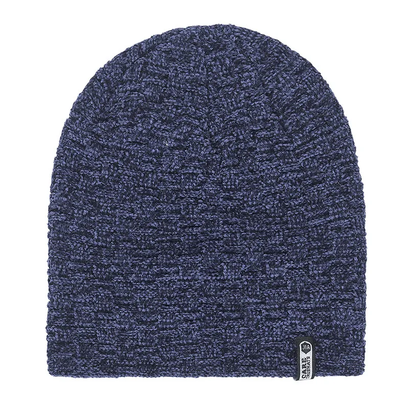 HC003-173B Повседневные наушники, шенилль, Skullies Beanies, для мужчин и женщин, теплая вязаная зимняя шапка, модная однотонная хип-хоп шапка, зимние шапки для мужчин - Цвет: HC003-173B