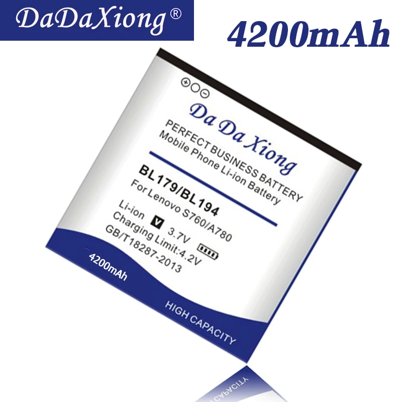 Аккумулятор Da Xiong 4200 мАч BL179 / BL194 для Lenovo A660 S760 A780 A690 K2 A790e A520 A560E A698T|Аккумуляторы