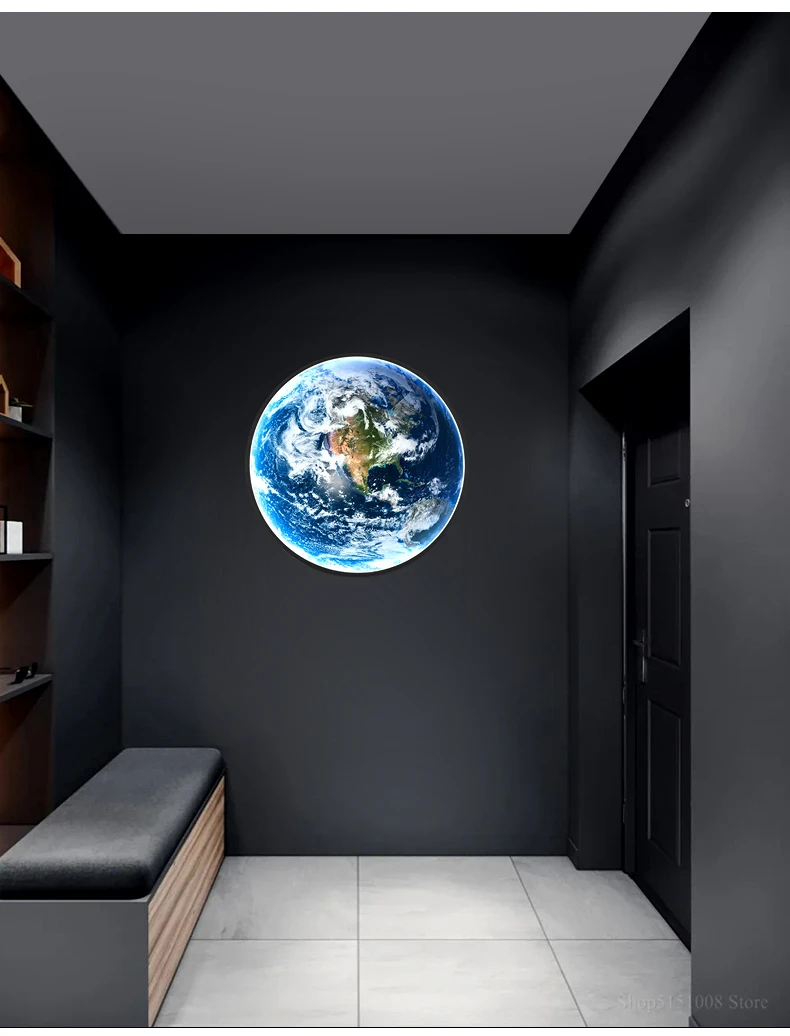 Description Picture 4 of itemDecorative painting with led light Mars wall lamp Nordic Living room decor lighting Bedroom Night light Uranus Mercury Neptune