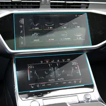 Protecteur d'écran pour Audi A6 A7 2019 2020, 2 pièces, film de protection en verre trempé 9H pour système multimédia de voiture