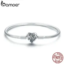 BAMOER 100% 925 пробы серебро весна дерево жизни в форме сердца