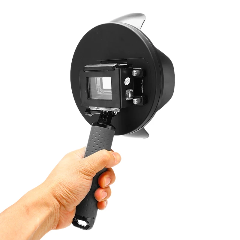 Ручной подводный купольный порт для GoPro Hero 7 6 5 с поплавковой ручкой водонепроницаемый чехол солнцезащитный объектив купол для GoPro 6 5 7 аксессуар