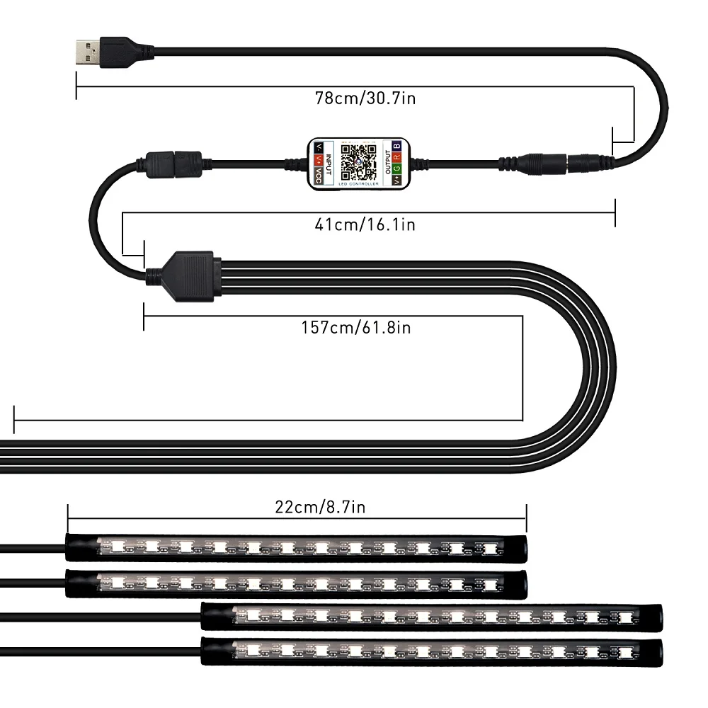 Светодиодная лента RGB с пультом дистанционного управления, декоративный атмосферный светильник для Skoda Octavia 2 A7 A5, подлокотник ii Fabia Rapid Superb 1 2 3 Yeti