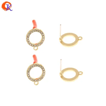 

Cordial Design 100Pcs 12*14MM Jewelry Accessories/DIY Making/Earring Findings/Hand Made/Loop Shape/Rhinestone Earrings Stud