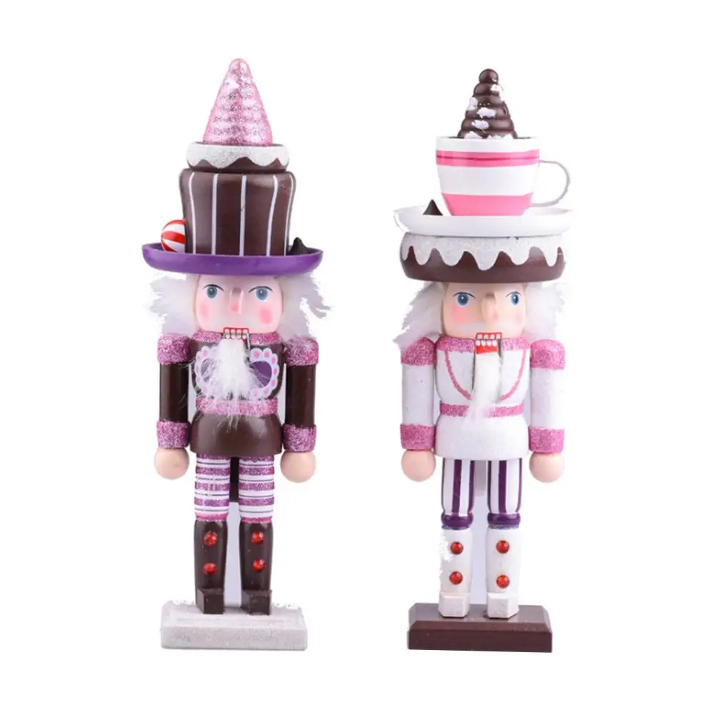 

Wooden Nutcracker Doll Soldier Miniature Figurines Vintage Handcraft Puppet Ice Cream Sweetheart Nutcracker Christmas Decoration