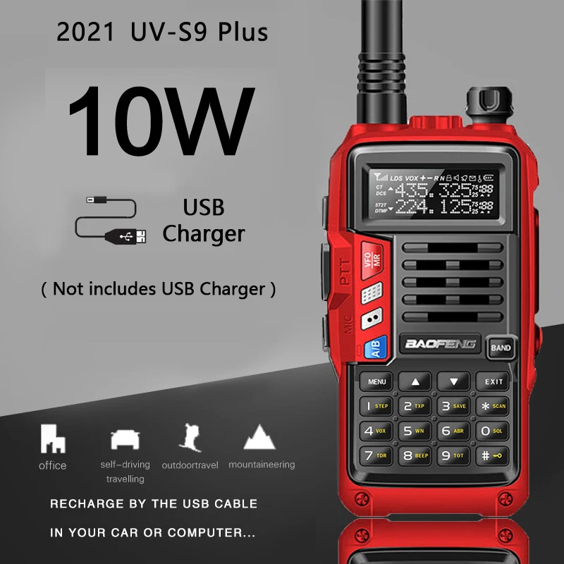 Портативная рация BaoFeng UV S9 Plus 10 Вт дальнего радиуса действия 20 км
