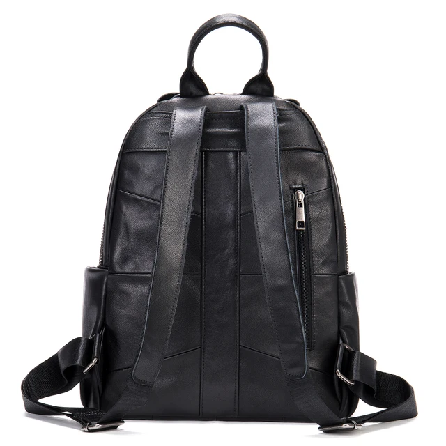 WESTAL 100% Cowhide Genuine Leather Bacckpack for Women Black Laptop Backpacks for School Bags Ladies Daypacks for Travel 6502 2