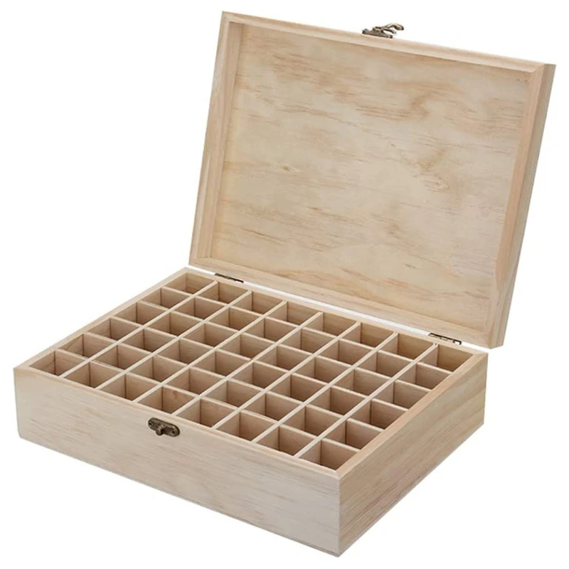 

48 Grid Wooden Essential Oil Box Essential Oil Storage Box Solid Gift Box Multi Square Essential Oil Case Organizer