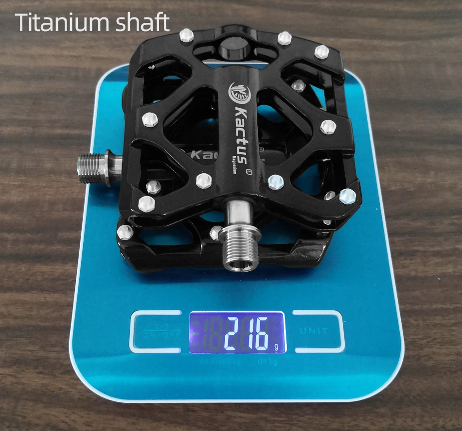 KACTUS Ultralight Titanium Axle MTB Road Bike Pedals Magnesium Alloy Body BMX Anti Skid XC DH 18T Cycling Part MTB Accessories