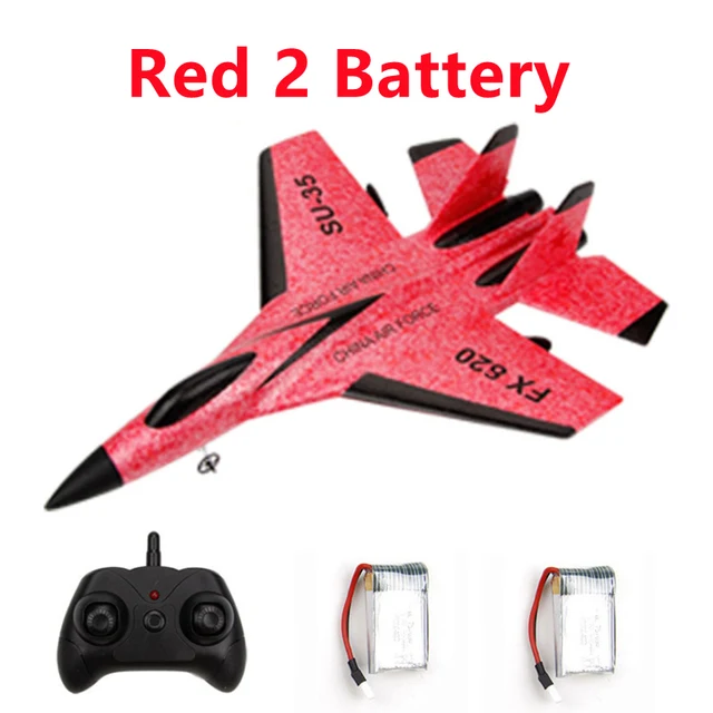 FX-620 SU-35 RC Remote Control Airplane 2.4G Remote Control Fighter Hobby Plane Glider Airplane EPP Foam Toys RC Plane Kids Gift Red-SU35-2B