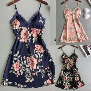 

Women Sexy-Lingerie Nightwear Sleepwear Babydoll Lace Underwear Spaghetti Strap Deep V-Neck Sexy Girls Robes Summer