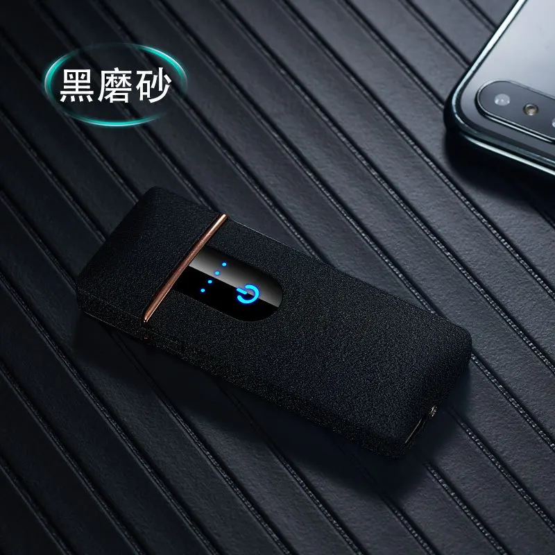 Ультратонкая металлическая сенсорная usb зарядка ветрозащитная Зажигалка для