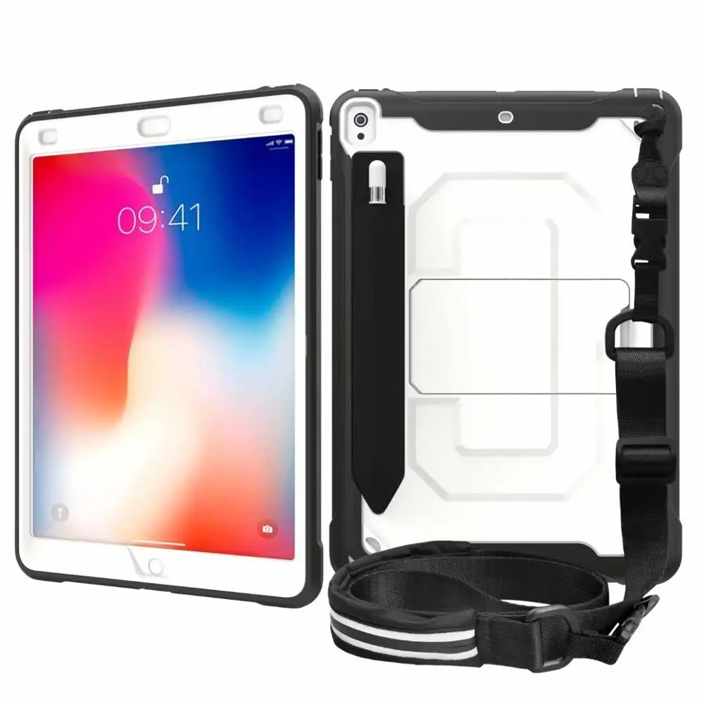 Белый Чехол сверхмощный прочный чехол для планшета для iPad Pro 10,5 дюймов Чехол со встроенной защитной оболочкой для экрана Funda+ ручка - Цвет: Белый