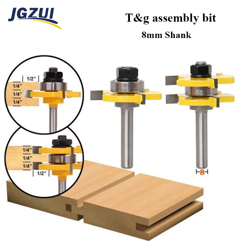 2pcs 8mm Shank Milling Cutter Router Bits Set T-slot Wood Cutters router bits for Woodworking Cutting Milling Tool Wood Cutter 2pcs 8mm Shank Milling Cutter Router Bits Set T-slot Wood Cutters router bits for Woodworking Cutting Milling Tool Wood Cutter