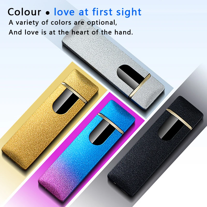 Сенсорный индукционный экран USB Электронная зарядка Зажигалка сенсорный ветрозащитный Смок сигарета классический высокого класса Подарочная коробка зажигалка