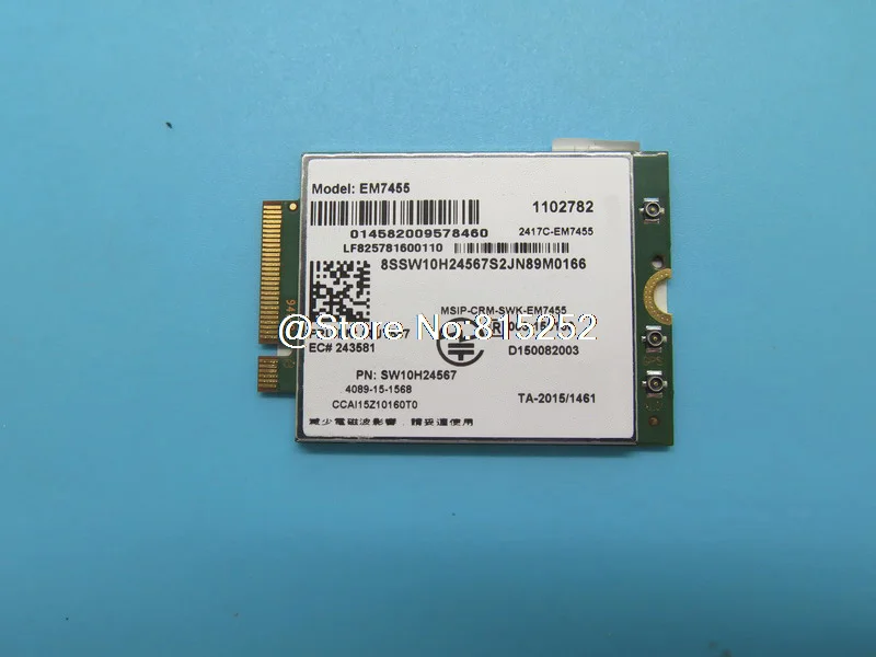 Сетевые карты WWAN для Lenovo ThinkPad X1 CARBON EM7455 4G модуля LTE 00JT547 карта SW10H24567 S2JN Новинка |