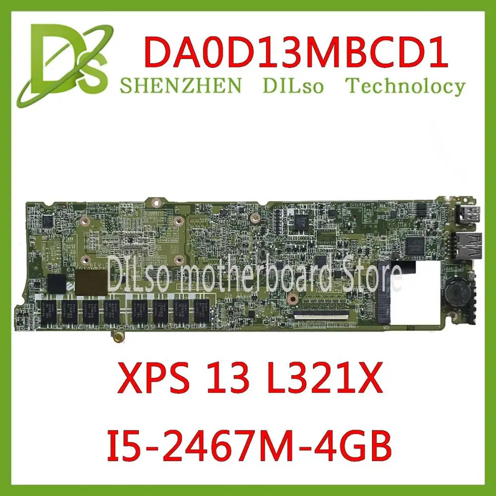 KEFU L321X материнская плата для Dell XPS 13 L321X материнская плата для ноутбука I5-2467M 4G DDR3L DA0D13MBCD1 полностью протестированная работа
